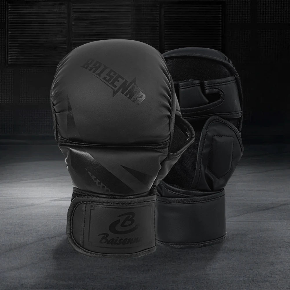 Professional MMA Boxing Gloves Half Finger Sandbag Karate Muay Thai Training Gloves PU Adult Kids Thickened Boxing Equipment
