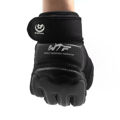 High Quality Kick Boxing Gloves MMA Gloves Muay Thai Training Boxer Fight Equipment Half Mitts PU Leather Black Boxing Equipment