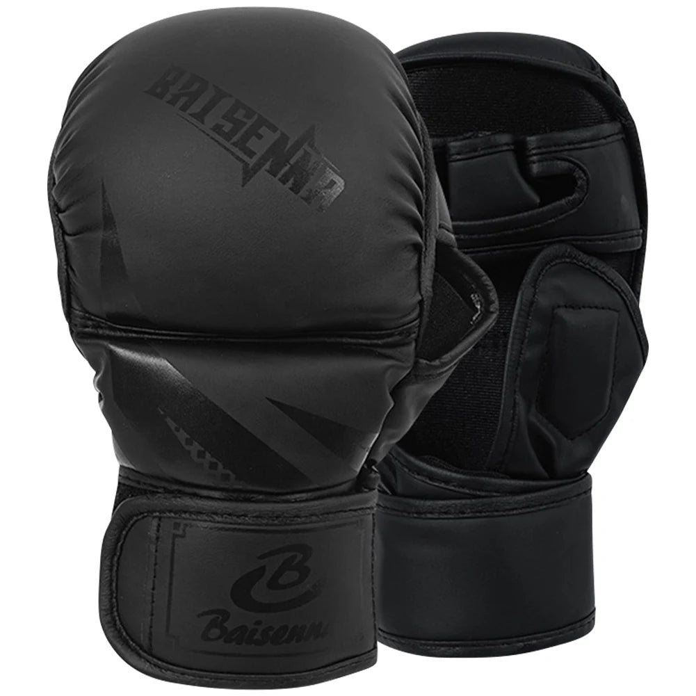 Professional MMA Boxing Gloves Half Finger Sandbag Karate Muay Thai Training Gloves PU Adult Kids Thickened Boxing Equipment